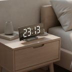 Reloj Despertador Digital LED Curvado y Elegante con Función de Regulación de Brillo