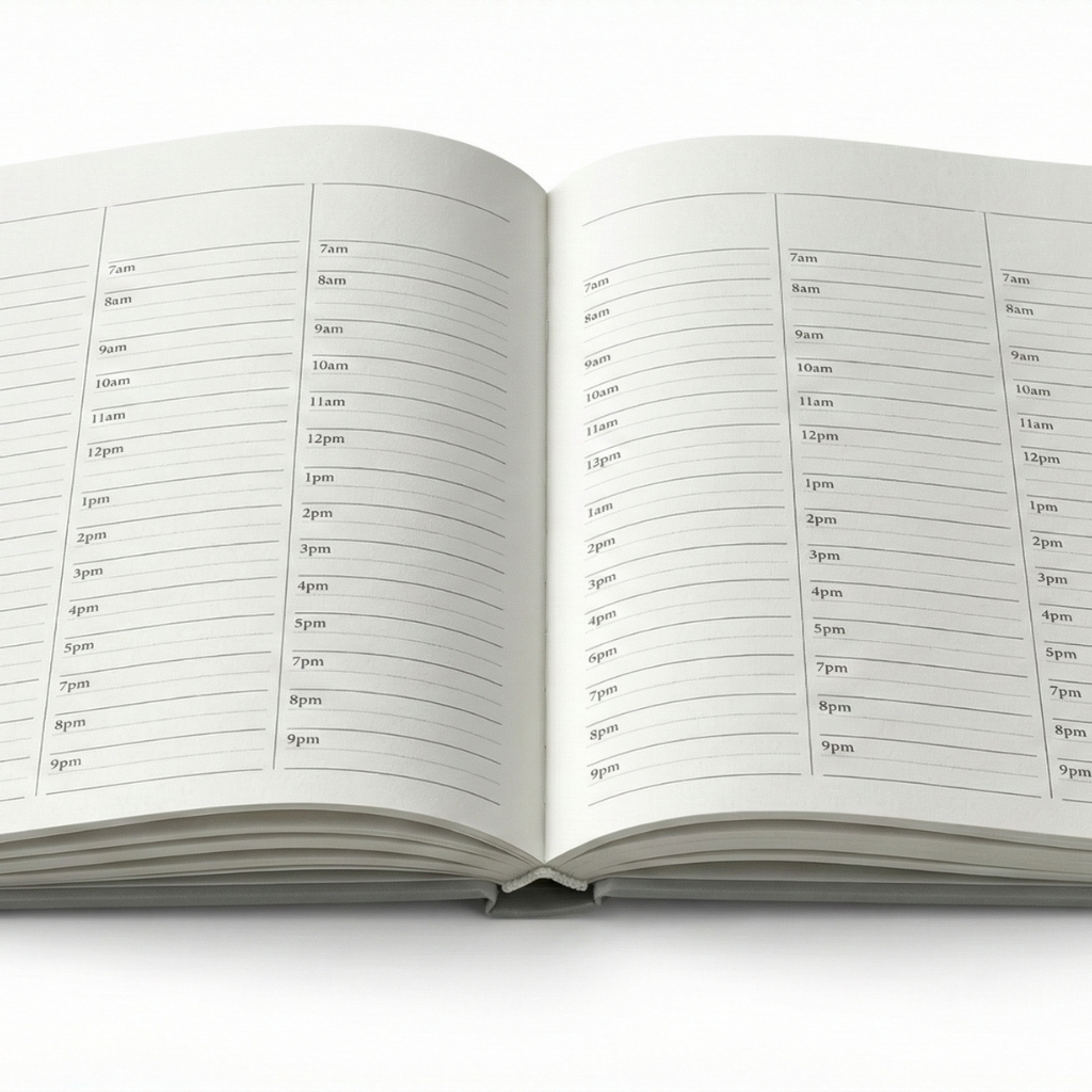 Agenda semanal con horario por horas