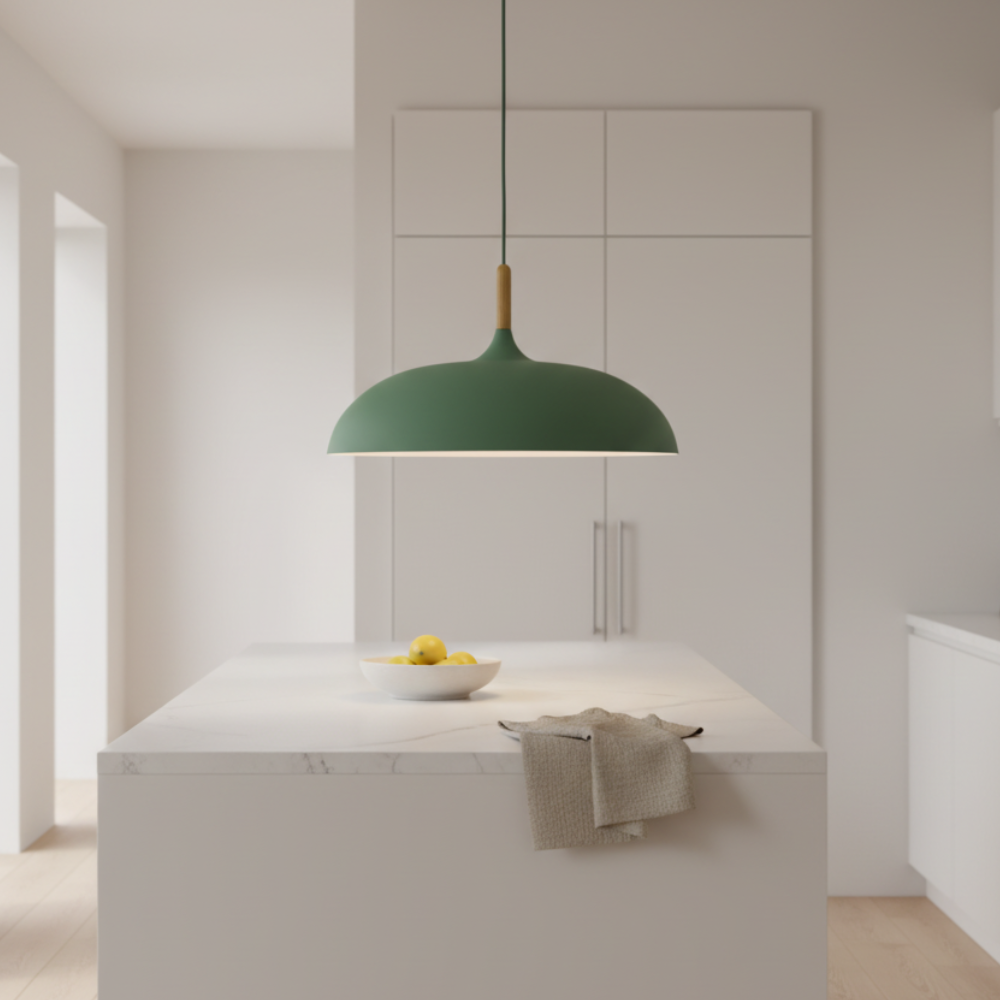 Lámpara Colgante Haft - Iluminación de Cocina Escandinava con Madera y Hierro