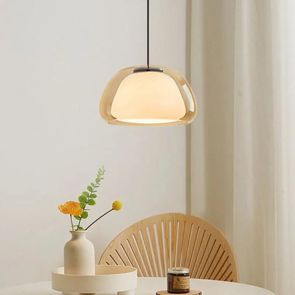 La Cúpula Cristalina | Cúpula de Vidrio | Cable Ajustable | Diseño Moderno | Base E27 | Adecuado para Cocina, Sala de Estar o Comedor | Interiores Minimalistas | Ideal para Espacios Residenciales y Comerciales