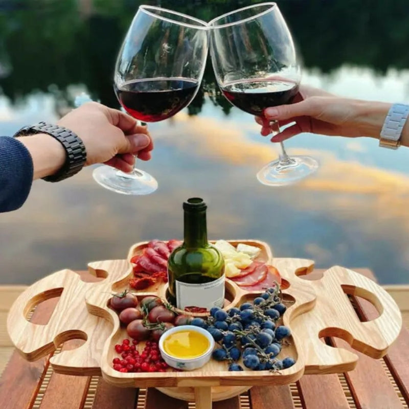 Mesa bandeja plegable para servir bocadillos al aire libre