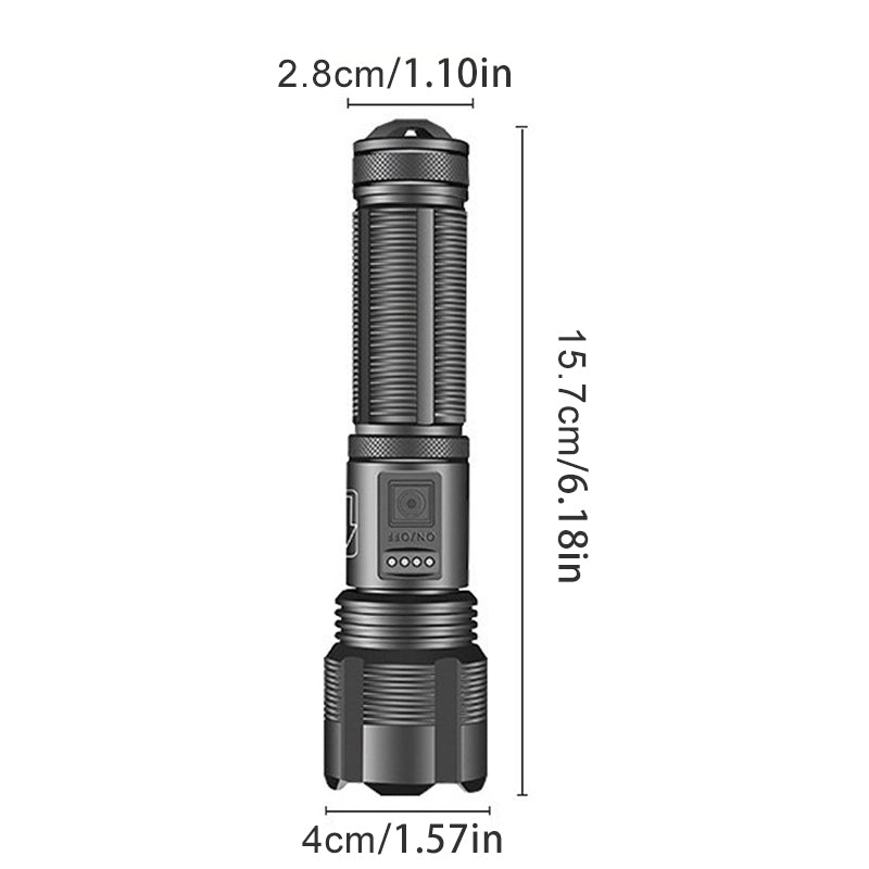 Linterna táctica brillante y resistente al agua XHP50