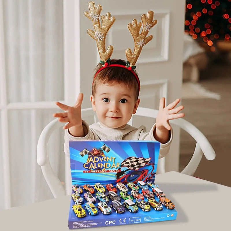 TurboTrack – Calendario de Adviento de Navidad con Mini Coches Juguete para Regalos