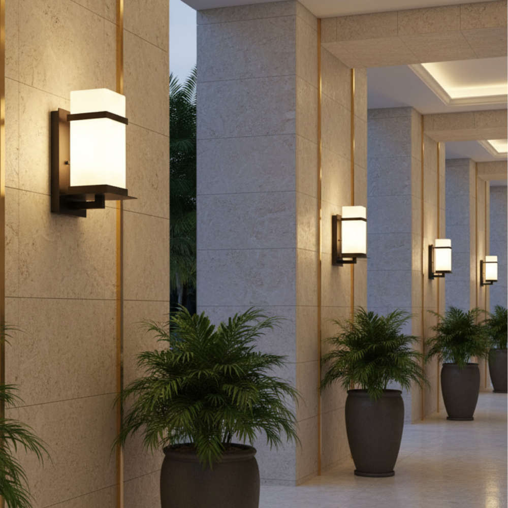 Lámpara de Pared Exterior Elegante - Aplique de Metal Impermeable IP65 para Patios y Jardines