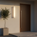 Luz de Pared Exterior Blanca Elegante - Aplique Rectangular Moderno con Duales Opciones de Energía