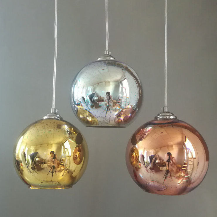Lámpara colgante de cúpula moderna creativa de vidrio colorido en 3D con 1 luz