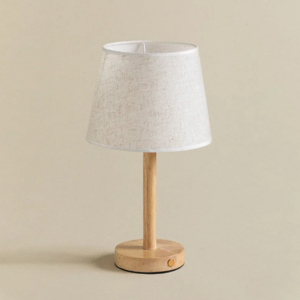 Lámpara de mesa LED de madera | Lámpara de noche inalámbrica