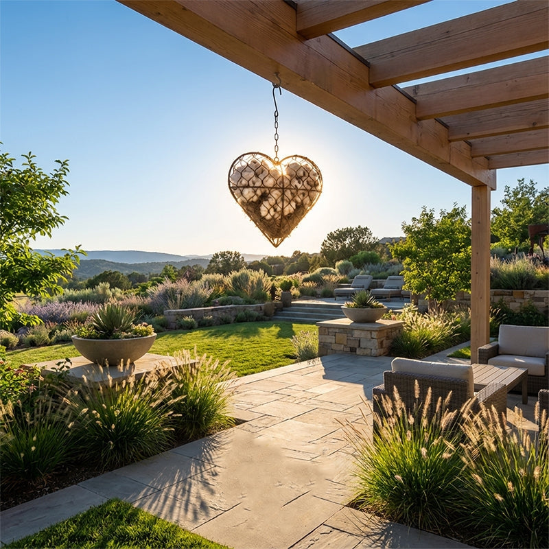 Decoración de Jardín en Forma de Corazón Hecha a Mano