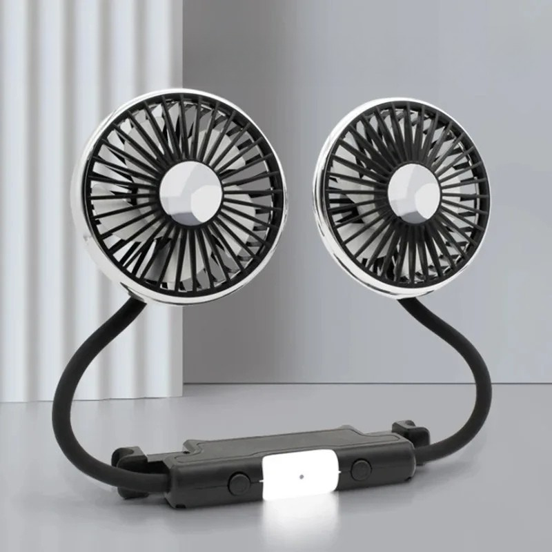 Ventilador de Coche USB con Cabezas Rotativas Dobles
