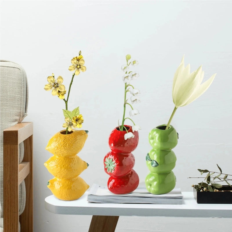 LilyStone – Jarrón Cerámico para Arreglos Florales de Interior