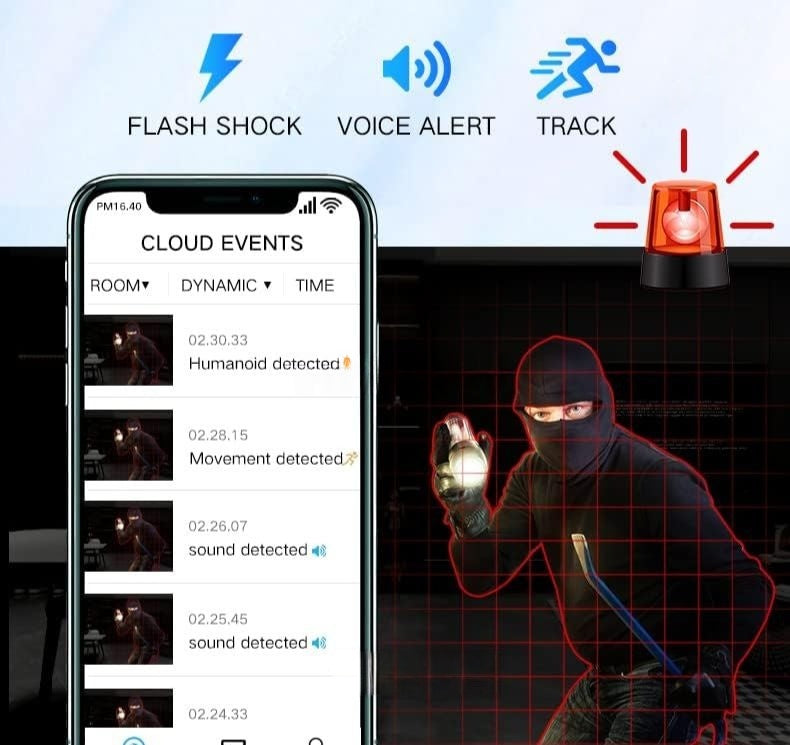 Kalsten | Cámara de Seguridad Inalámbrica WiFi 1080P | Resistente a la Intemperie, Controlada por App y Ideal para Vigilancia Interior y Exterior | Pequeña Cámara de Circuito Cerrado