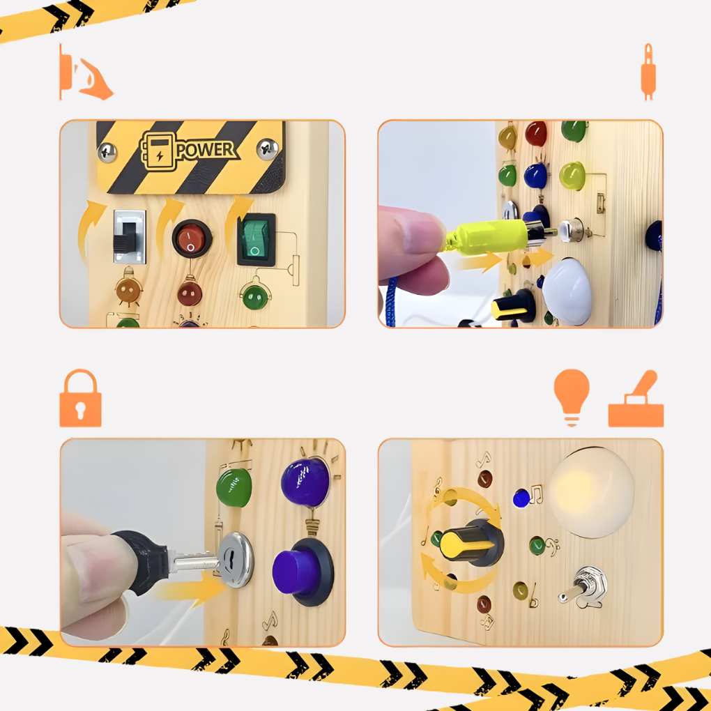 Tablero Montessori Ocupado con luces LED