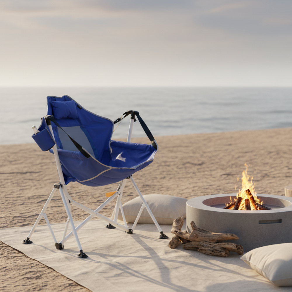 Silla de Camping Plegable Moderna Minimalista con Descansabrazos para Uso Exterior