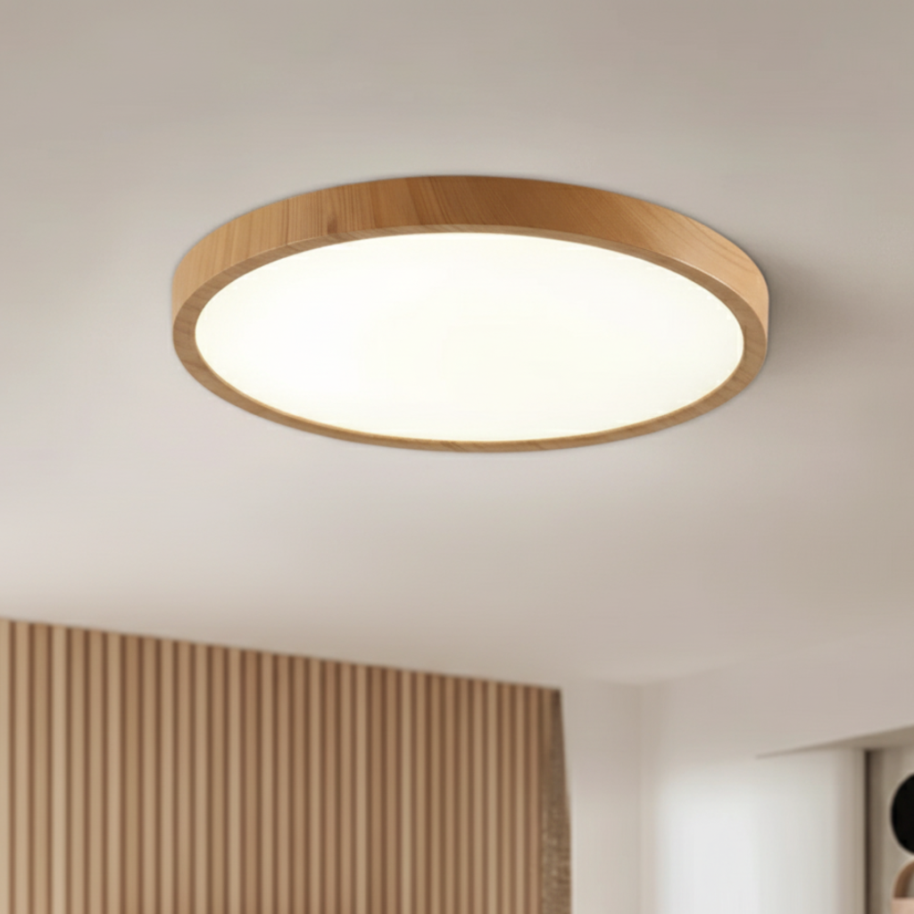 Luz de Techo Montada Ethos - Diseño Japandi Ultra Delgado, Brillo LED Suave