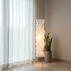 WabiSabi | Elegante Lámpara de Pie Orgánica Japonesa Moderna para la Sala de Estar