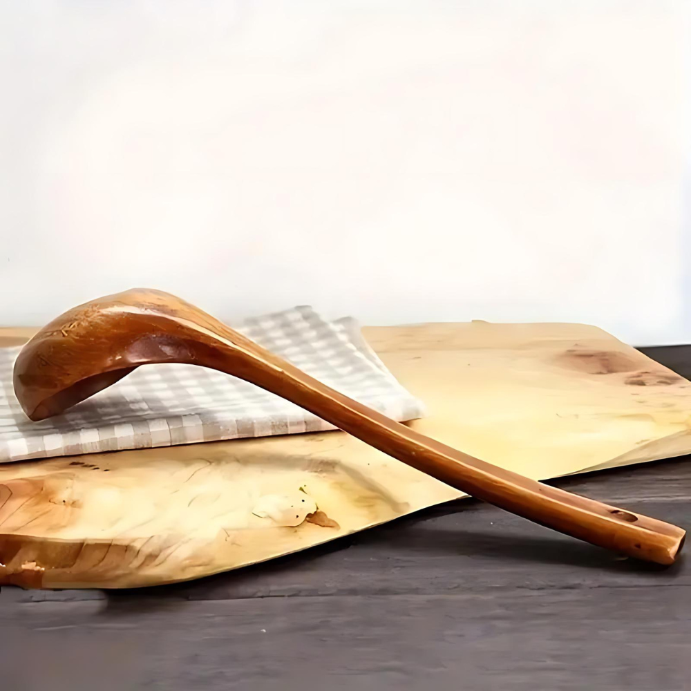 Cuchara de Madera Natural para Sopa - 1ud