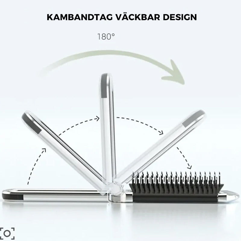 Espejo de Viaje MirrorFlex con Cepillo para el Cabello | Plegable y Compacto | Estilo Práctico en Movimiento