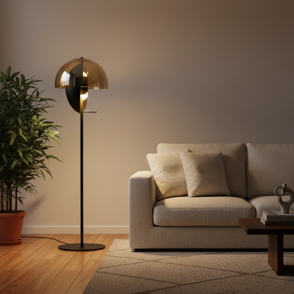 Lámpara de Pie Moderna Neralith Soma - Elegante Lámpara de Cristal para Sala de Estar