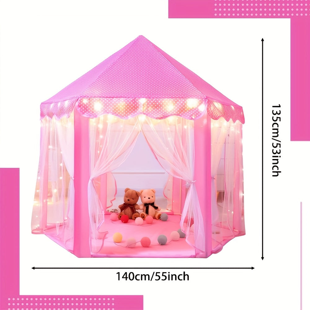 Tienda de Juegos de Princesa con Iluminación Estelar – Perfecta para Jugar Dentro o Fuera