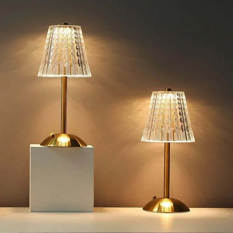 Lámpara de Mesa de Cristal Activada por Toque