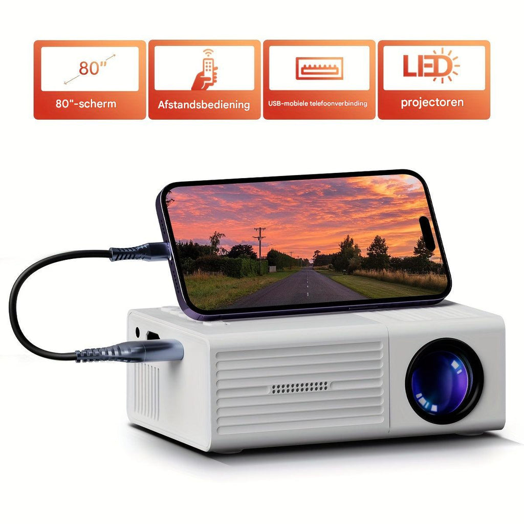Mini Proyector | LumoBeam | 3000 Lúmenes | Portátil y Eficiente Energéticamente | HDMI y USB