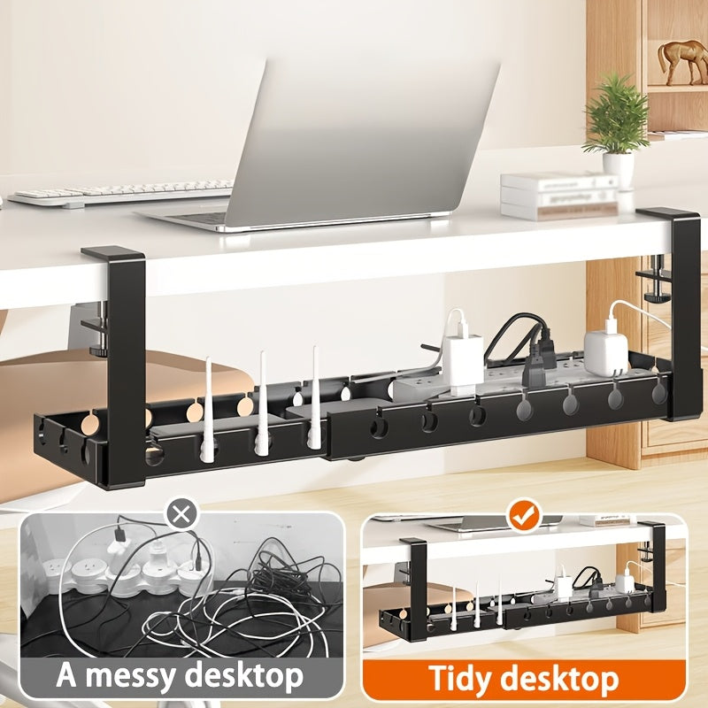 TANGLEFREE - Organizador de cables ajustable para debajo del escritorio, diseñado para espacios de trabajo más limpios y ordenados.
