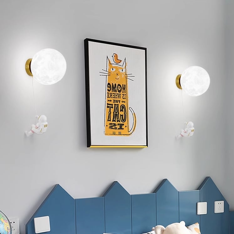 Lámpara de pared creativa de astronauta lunar