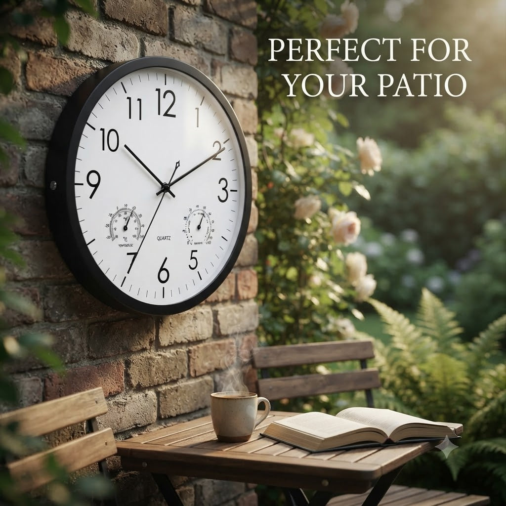 Reloj de Jardín con Temperatura y Humedad 30 cm