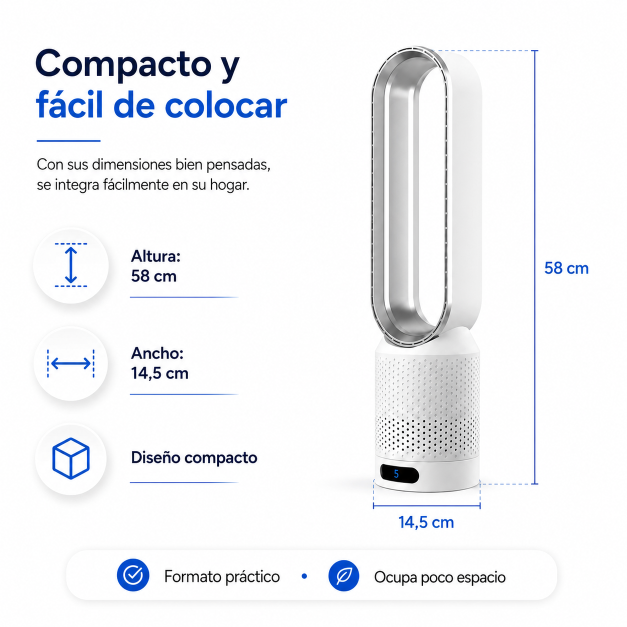 AirPure 3-en-1 Enfriador de Aire - Purificación UV e Ionizador
