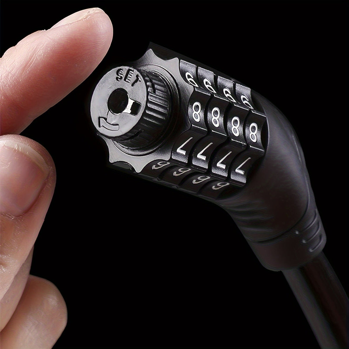 BIKEGUARD - Candado de Seguridad de Cable de Acero con Código de 4 Dígitos