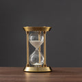 Reloj de arena de metal retro de 3/5/10 minutos, adorno para escritorio de oficina en casa, péndulo, temporizador de arena, decoración de cristal