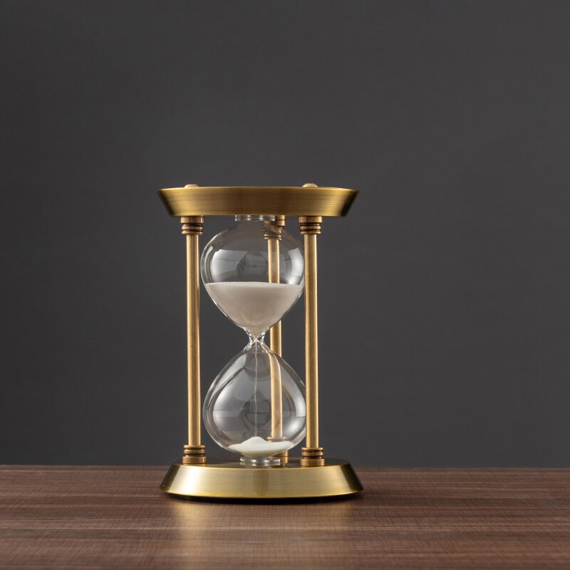 Reloj de arena de metal retro de 3/5/10 minutos, adorno para escritorio de oficina en casa, péndulo, temporizador de arena, decoración de cristal