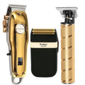Juego de Cortadora de Cabello Profesional 3 en 1 - Cortadora Inalámbrica, Contorno de Cuchilla en T y Afeitadora de Foil para Hombres