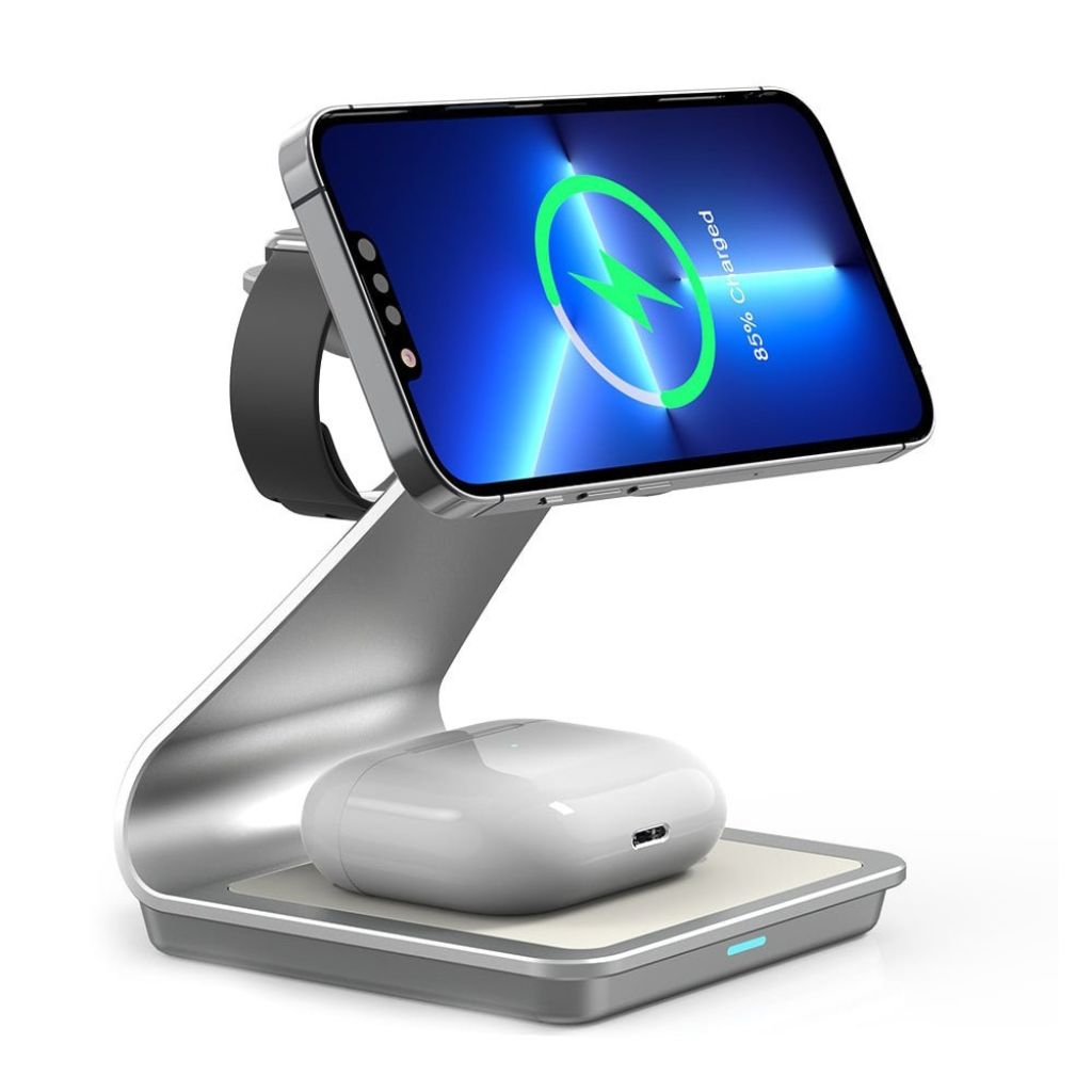 Cargador Inalámbrico Magnético 3 en 1 para Dispositivos Apple