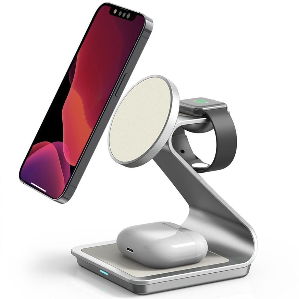 Cargador Inalámbrico Magnético 3 en 1 para Dispositivos Apple