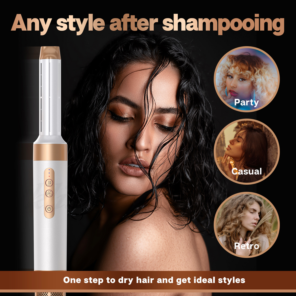 BowLift | Estilizador de Cabello Airwrap 7 en 1 | Herramienta de Estilo Multifuncional para Rizos, Ondas y Alisado