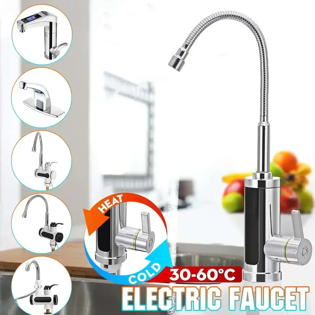 Grifo de Cocina Eléctrico de 3000W con Agua Caliente Instantánea y Pantalla de Temperatura