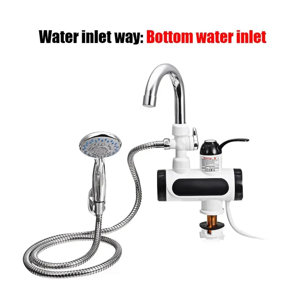 Grifo de Cocina Eléctrico de 3000W con Agua Caliente Instantánea y Pantalla de Temperatura