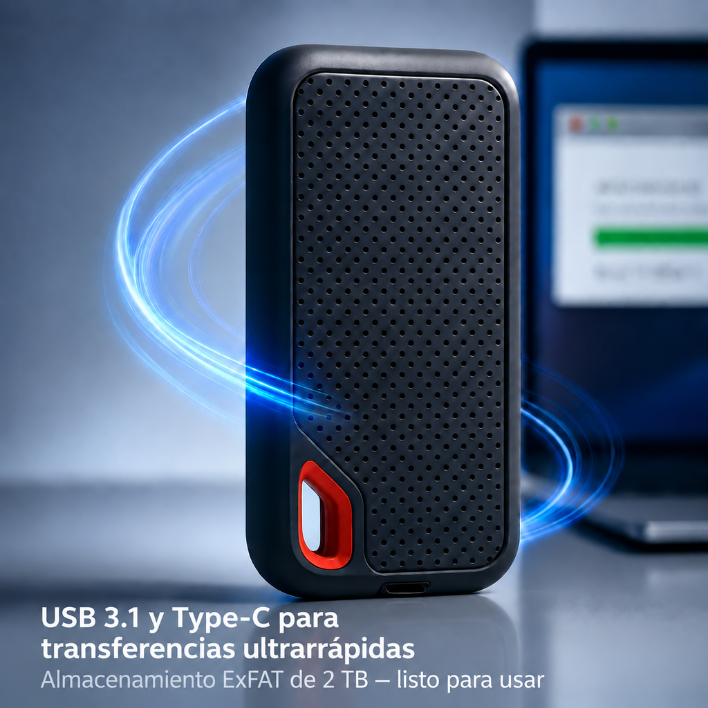 Disco duro externo | SSD con 2 TB de almacenamiento | DataBox
