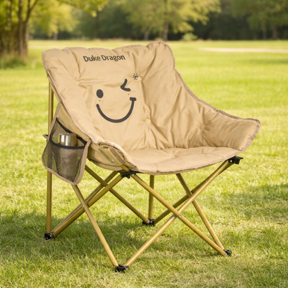 Silla de Camping Plegable Minimalista para Exterior con Respaldo y Cojín Acolchado