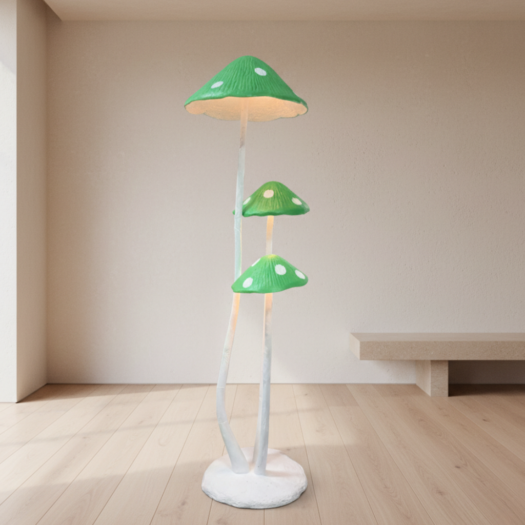 Lámpara de Pie Escultural en Forma de Hongo – Luz LED Moderna para Espacios Habitables