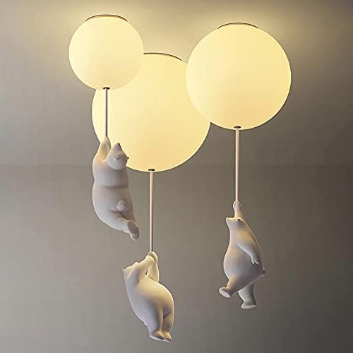 Lámpara de Techo Juguetona con Osos y Luces de Globo para la Habitación Infantil