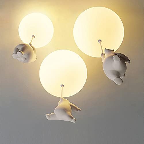 Lámpara de Techo Juguetona con Osos y Luces de Globo para la Habitación Infantil