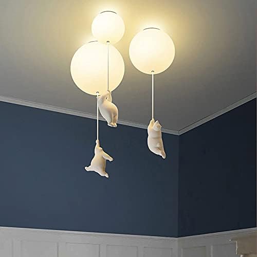 Lámpara de Techo Juguetona con Osos y Luces de Globo para la Habitación Infantil