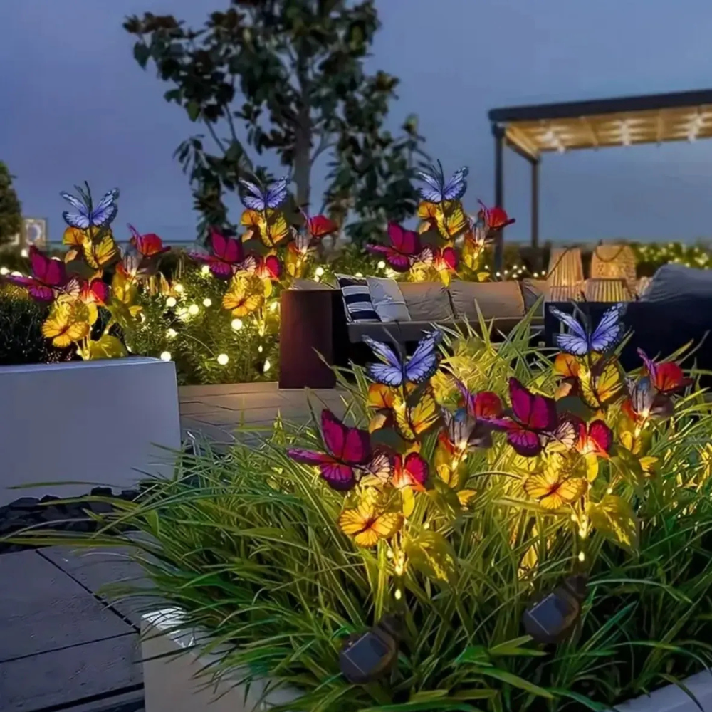 ButterflyGlow | Lámparas de Jardín Solar Coloridas y Elegantes para Patio y Jardín