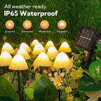 MushroomGlow | Luces de Cadena Solares Decorativas en Forma de Hongo para Decoración de Patio o Jardín