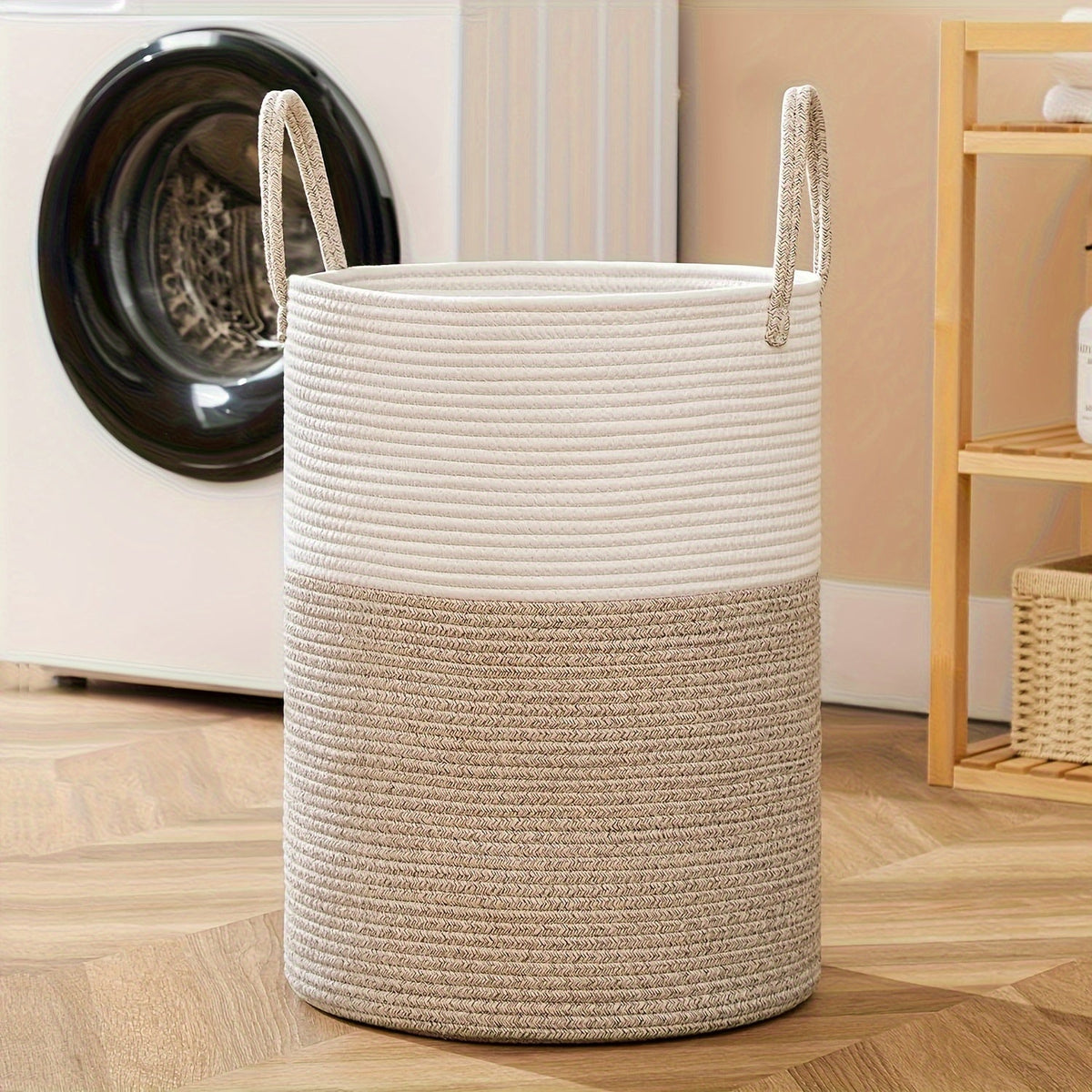 Cesta de Ropa Estilosa de Dos Tonos - Espacio para Más, Práctica y Duradera