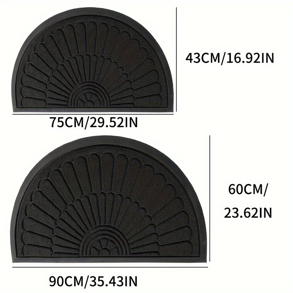 Alfombrilla de Goma Duradera - Diseño Semicircular para Interior y Exterior