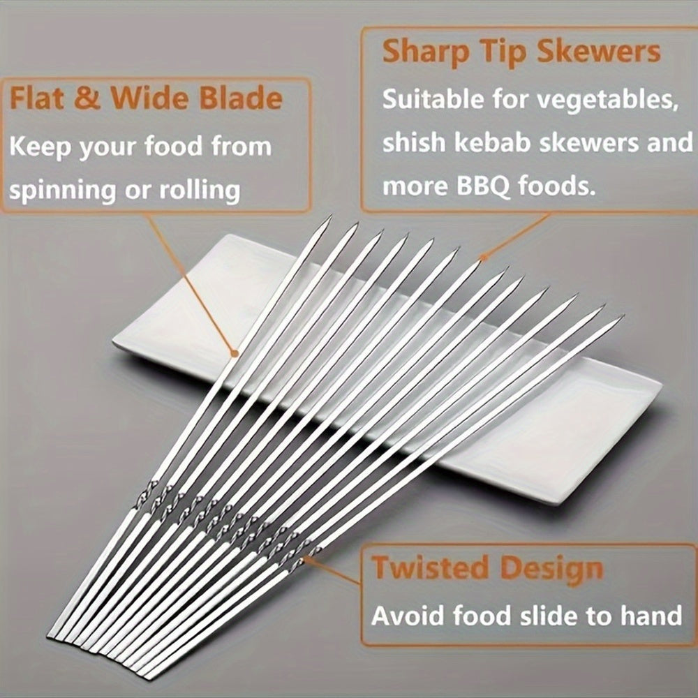 SKEWERTUBE – Juego de Pinchos de Acero Inoxidable para BBQ con Tubo de Almacenamiento