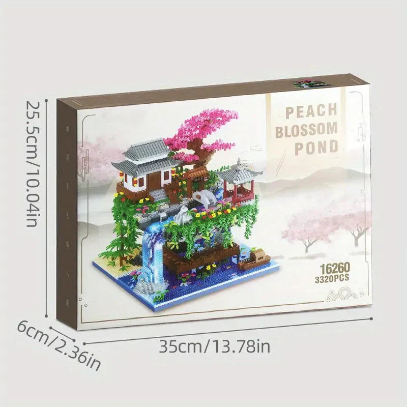 3320PCS Bloques Casa en el Árbol Diamante Construcción Jardín Arquitectura Cascada Luz DIY Ladrillos Juguete para Niños Adultos Regalo